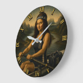 Rowing Funny Mona Lisa Rower Gift for Crew  Große Wanduhr (Winkel)