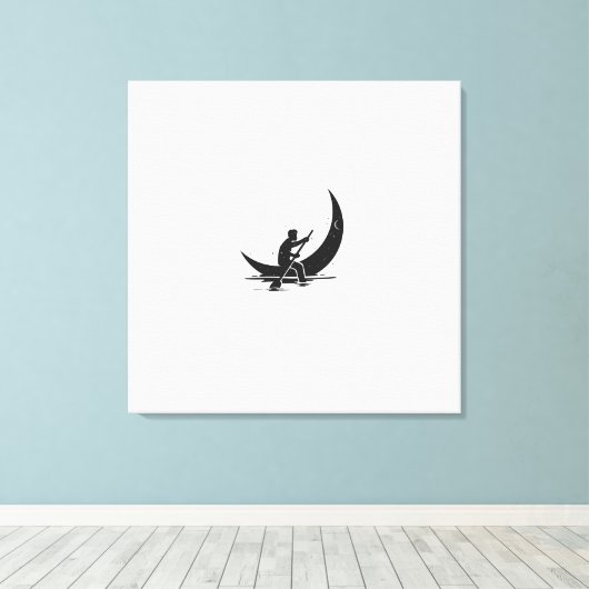 "Rowing Moon"-Leinwand Leinwanddruck (Insitu (Holzboden))