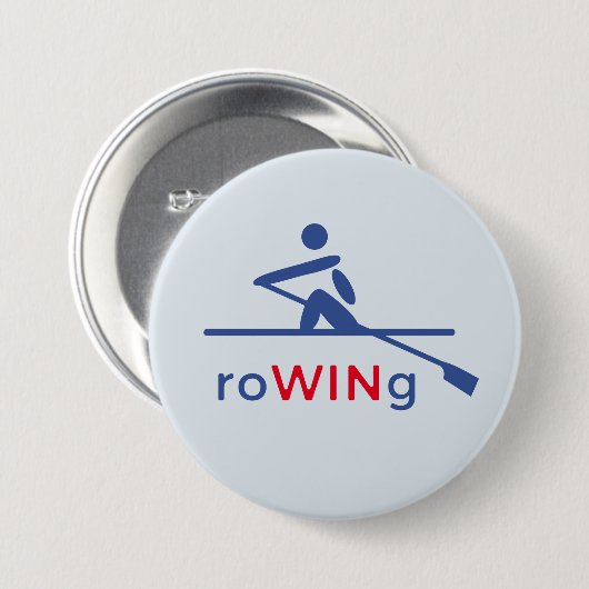 RoWINg motivierend blau Button (Vorne & Hinten)