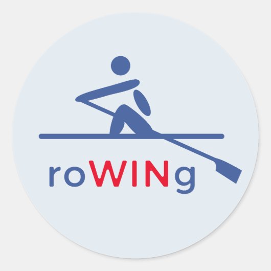 RoWINg motivierend blau Runder Aufkleber (Vorderseite)