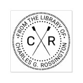 Rowing Rowers Crew 2 Initial Library Book Name v2 Permastempel (Design)