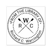 Rowing Rowers Crew 3 Initial Library Book Name v2 Permastempel (Design)