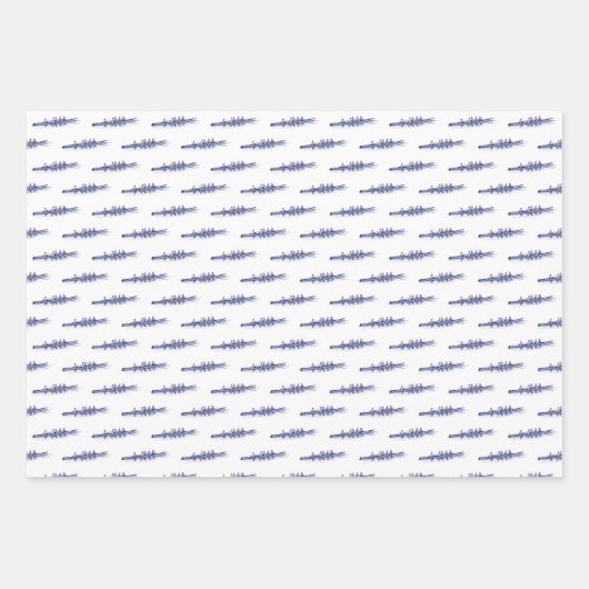 Rowing Rowers Crew Team Wassersport Rot Blau Geschenkpapier Set (Vorderseite 3)