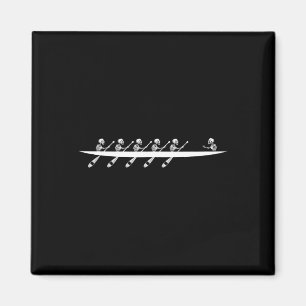 Rowing Skeleton Row Boats Paddle Coxswain Hallowee Magnet