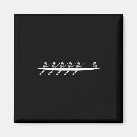 Rowing Skeleton Row Boats Paddle Coxswain Hallowee Magnet (Vorne)