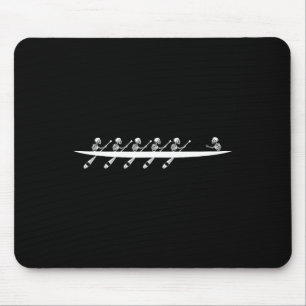 Rowing Skeleton Row Boats Paddle Coxswain Hallowee Mousepad