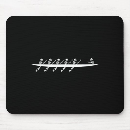 Rowing Skeleton Row Boats Paddle Coxswain Hallowee Mousepad (Vorne)