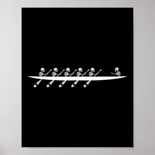 Rowing Skeleton Row Boats Paddle Coxswain Hallowee Poster (Vorne)