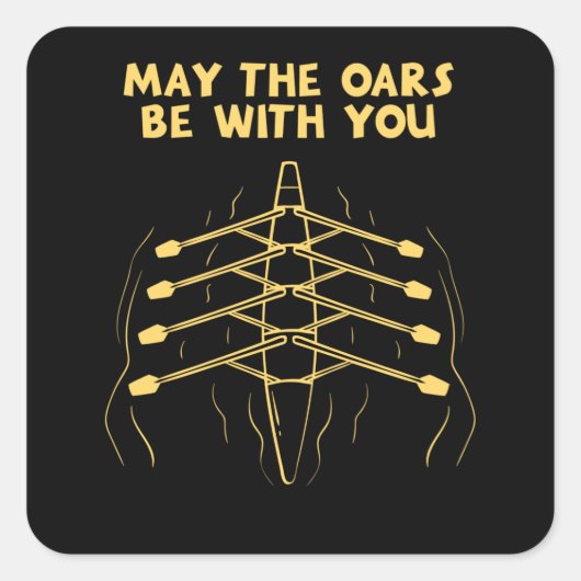 Rowing Sport Quadratischer Aufkleber (Vorderseite)