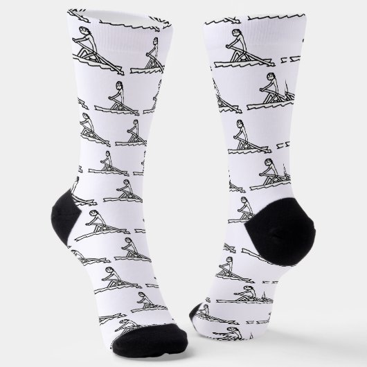 Rowing Stickman Socken (Gewinkelt)