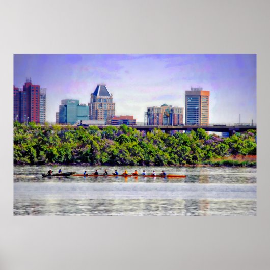 Rowing von Baltimore Skyline Poster (Vorne)