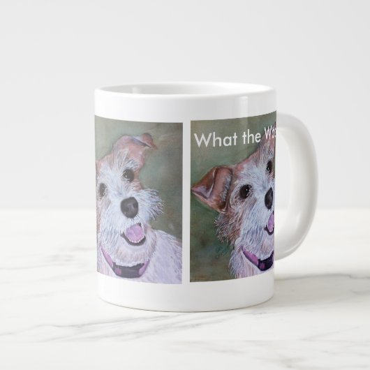 ROWNER UND WEISSER JACK RUSSELL | EXTRA GROSSE TAS Jumbo-Tasse (Vorderseite Rechts)