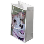 ROWNER UND WEISSER JACK RUSSELL| KLEINE GESCHENKTÜTE (Rückseite Schrägansicht)