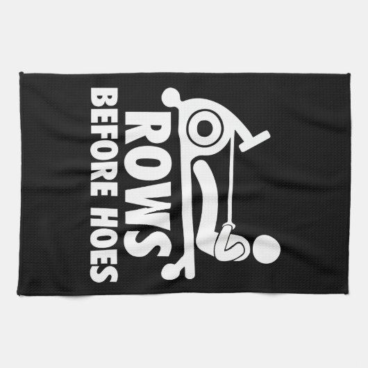 Rows Before Hows - Funny Rowing Machine Workout Geschirrtuch (Horizontal)