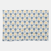 ROWS OF BLUE & YELLOW WINTER SNOWFLAKES GESCHIRRTUCH (Horizontal)