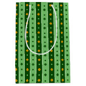 ROWS OF GREEN & ORANGE IRISH KLEEBLATTS MITTLERE GESCHENKTÜTE (Vorderseite)