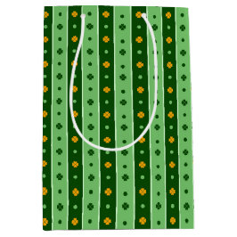 ROWS OF GREEN & ORANGE IRISH KLEEBLATTS MITTLERE GESCHENKTÜTE