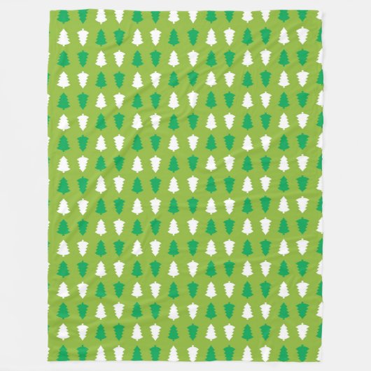ROWS OF GREEN & WHITE CHRISTMAS BÄUME FLEECEDECKE (Vorderseite)