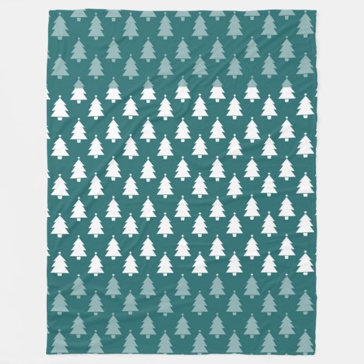 ROWS OF GREEN & WHITE CHRISTMAS BÄUME FLEECEDECKE (Vorderseite)
