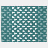 ROWS OF GREEN & WHITE CHRISTMAS BÄUME FLEECEDECKE (Vorderseite (Horizontal))