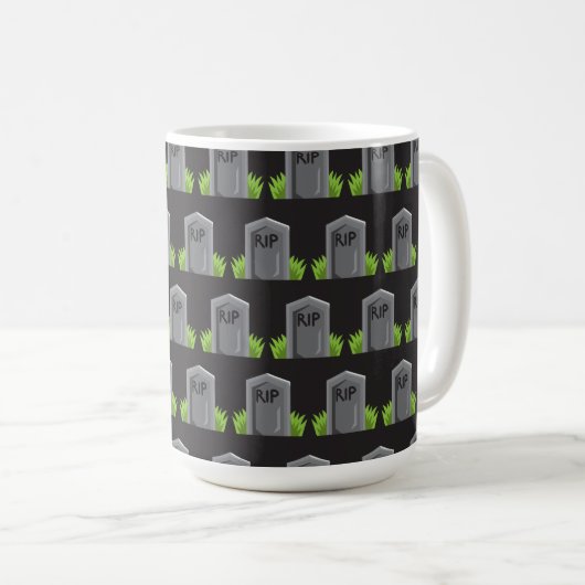 ROWS OF HALLOWEEN GRAVE STONES KAFFEETASSE (VorderseiteRechts)