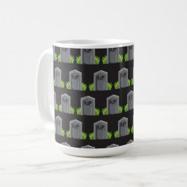 ROWS OF HALLOWEEN GRAVE STONES KAFFEETASSE