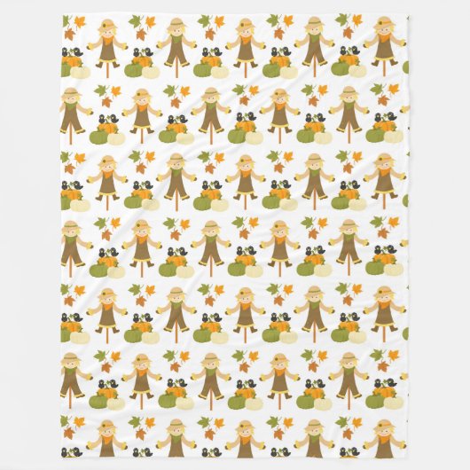 ROWS OF NIEDLICH SCARECROWS AND PUMPKINS FLEECEDECKE (Vorderseite)