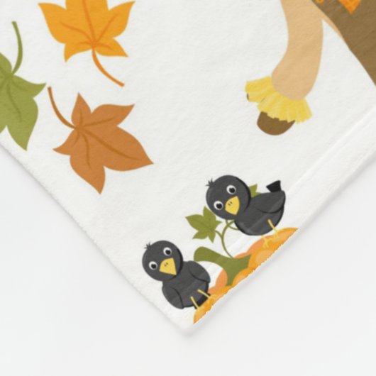 ROWS OF NIEDLICH SCARECROWS AND PUMPKINS FLEECEDECKE (Ecke)