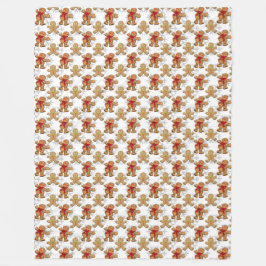 ROWS OF TAN GINGERBREAD MÄNNER CHRISTMAS COOKIES FLEECEDECKE