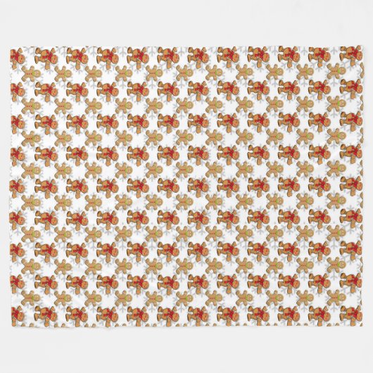 ROWS OF TAN GINGERBREAD MÄNNER CHRISTMAS COOKIES FLEECEDECKE (Vorderseite (Horizontal))