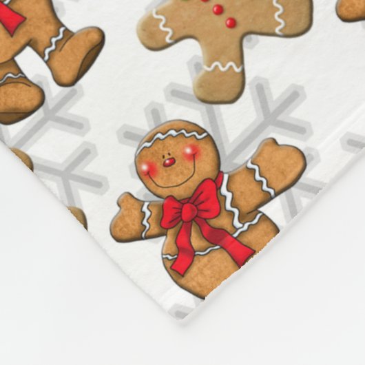 ROWS OF TAN GINGERBREAD MÄNNER CHRISTMAS COOKIES FLEECEDECKE (Ecke)