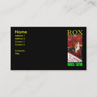 ROX INDICA SATIVA VISITENKARTE