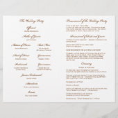 Roxannes Hochzeitsprogramm (Rückseite)