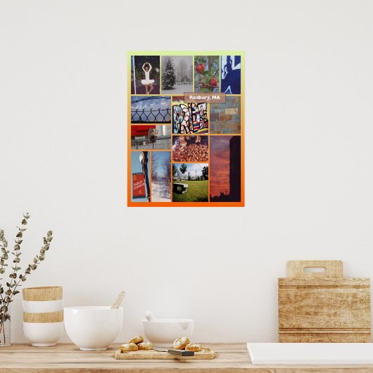 Roxbury, MA Foto Collage Poster (Küche)