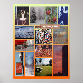Roxbury, MA Foto Collage Poster