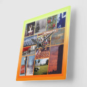 Roxbury, Massachusetts Foto Collage 9958 Quadratische Wanduhr (Winkel)