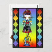 Roxsy Pixie Stick Psychobile Regenbogen Fee Postka Postkarte (Vorne/Hinten)