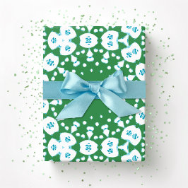 Roxy Jaguar Links in Grün und Aquablau Geschenkpapier