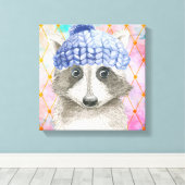 Roxy the Raccoon Wrapped Canvas Print Leinwanddruck (Insitu (Holzboden))