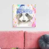Roxy the Raccoon Wrapped Canvas Print Leinwanddruck (Insitu (Wohnzimmer))
