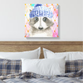 Roxy the Raccoon Wrapped Canvas Print Leinwanddruck (Insitu (Schlafzimmer))