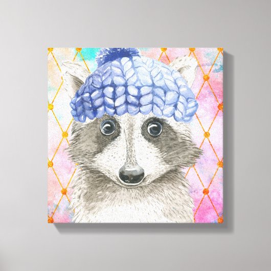Roxy the Raccoon Wrapped Canvas Print Leinwanddruck (Vorderseite)