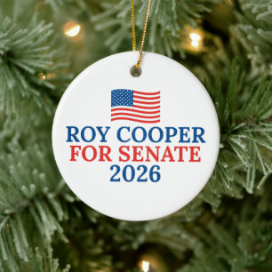 Roy Cooper für den Senat 2026 Weihnachtswahl Keramik Ornament