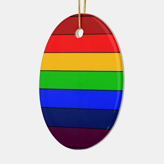 ROY G BIV Rainbow Keramik Ornament (Links)