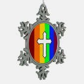 ROY G BIV SCHNEEFLOCKEN Zinn-Ornament (Links)