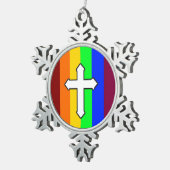 ROY G BIV SCHNEEFLOCKEN Zinn-Ornament (Rechts)