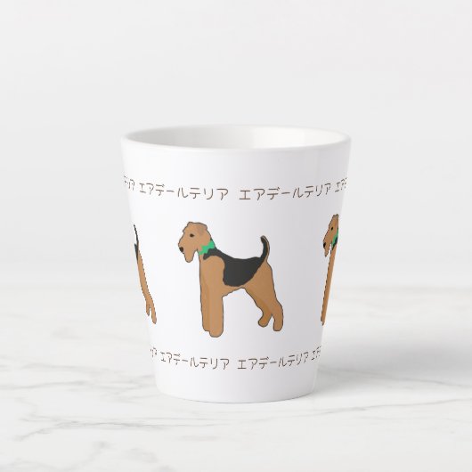 Roy Mocchi Bruno♥Latte Mug Airedale Terrier coffee Milchtasse (Vorderseite)
