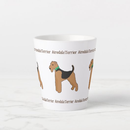 Roy Mocchi Bruno♥Latte Mug Airedale Terrier coffee Milchtasse (Vorderseite)