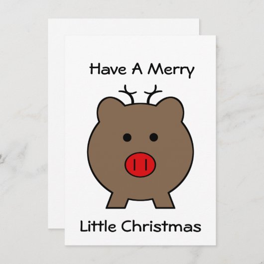 Roy the Christmas Pig Einladung (Vorne/Hinten)