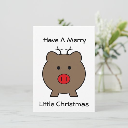 Roy the Christmas Pig Einladung (Stehend Vorderseite)